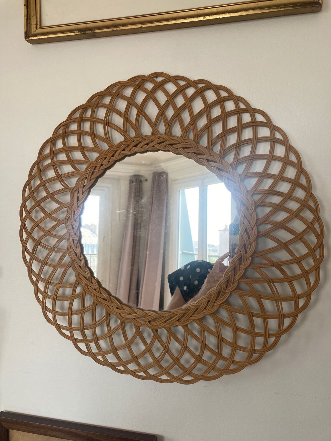Rattan sun mirror