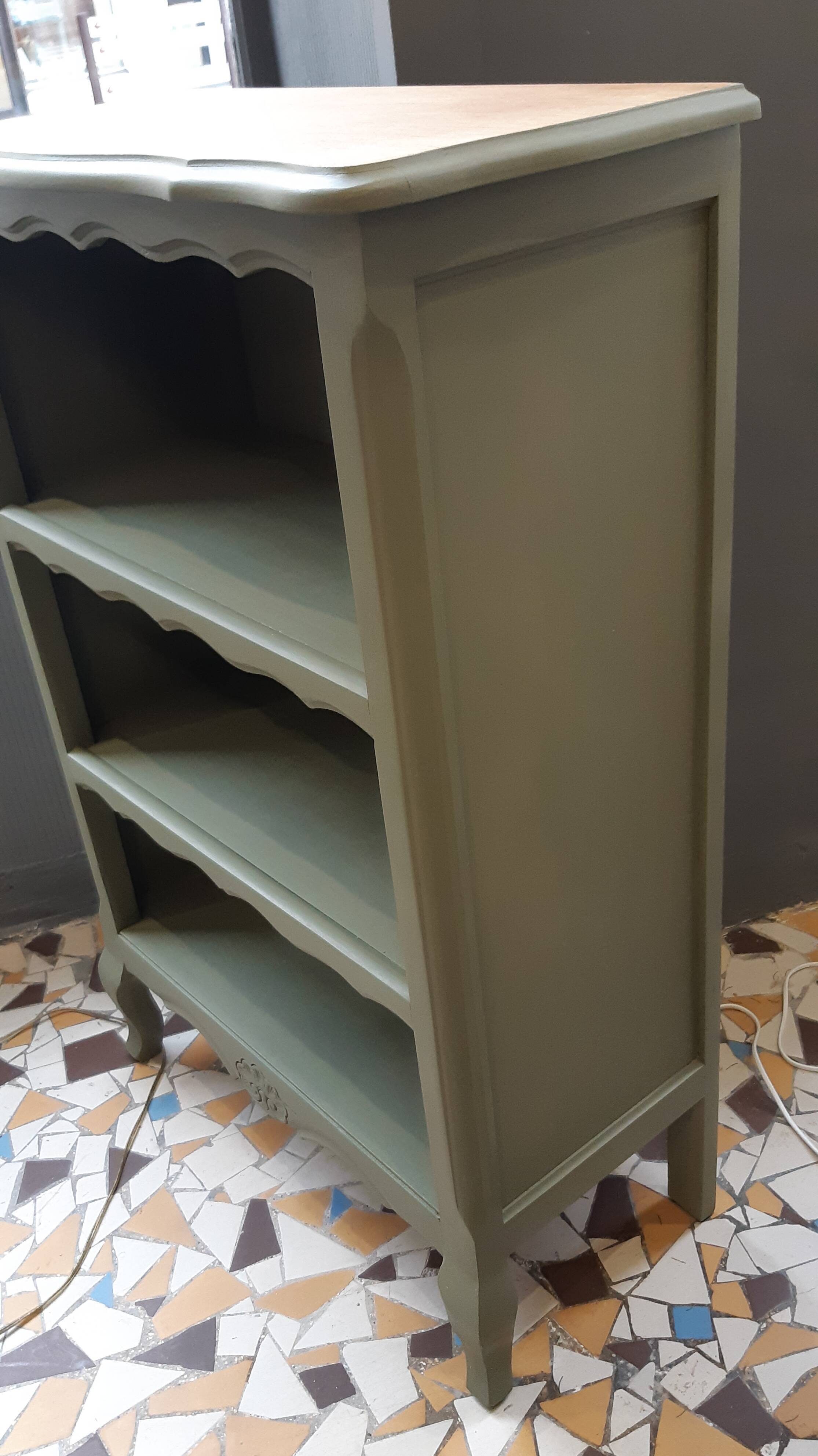 Bibus bookcase wood and khaki green