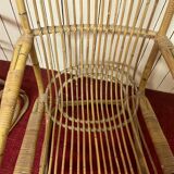Pair of vintage rattan armchairs, Italy 1950