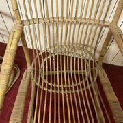 Pair of vintage rattan armchairs, Italy 1950