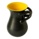 Two-handled vase, black and yellow glazed, in the style of Pol Chambost.