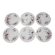 6 Superbes Assiettes Anciennes XIXème En Porcelaine Blanche Décor Oiseaux