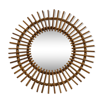 Sun mirror rattan from the 60s/70s