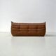 Togo 3-seater in Cognac leather designed by Michel Ducaroy for Ligne Roset.