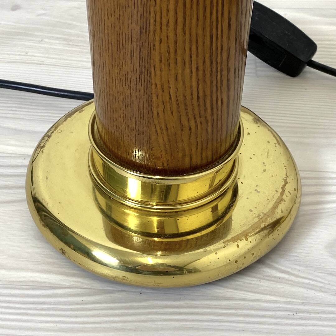 Pair of vintage 1960s lamp bases in wood and brass
