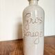 Large stoneware wine carafe with cork stopper