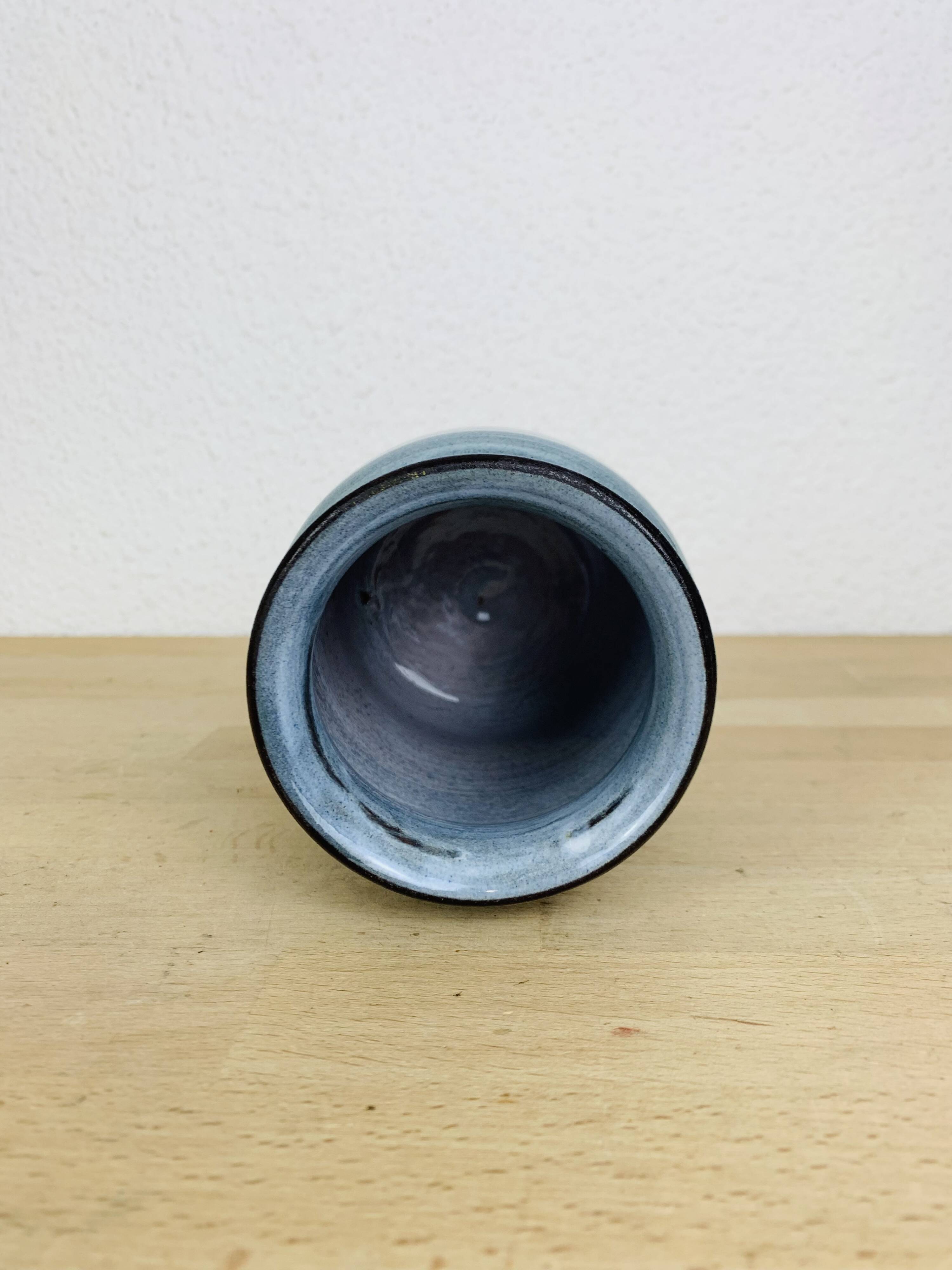 Vintage 60s ceramic vase, abstract patterns