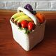 Vintage ceramic pot, fruit decor, Portugal