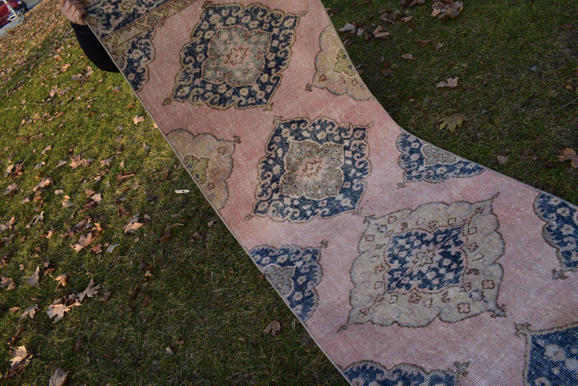 Vintage Turkish hallway rug 86x715 cm