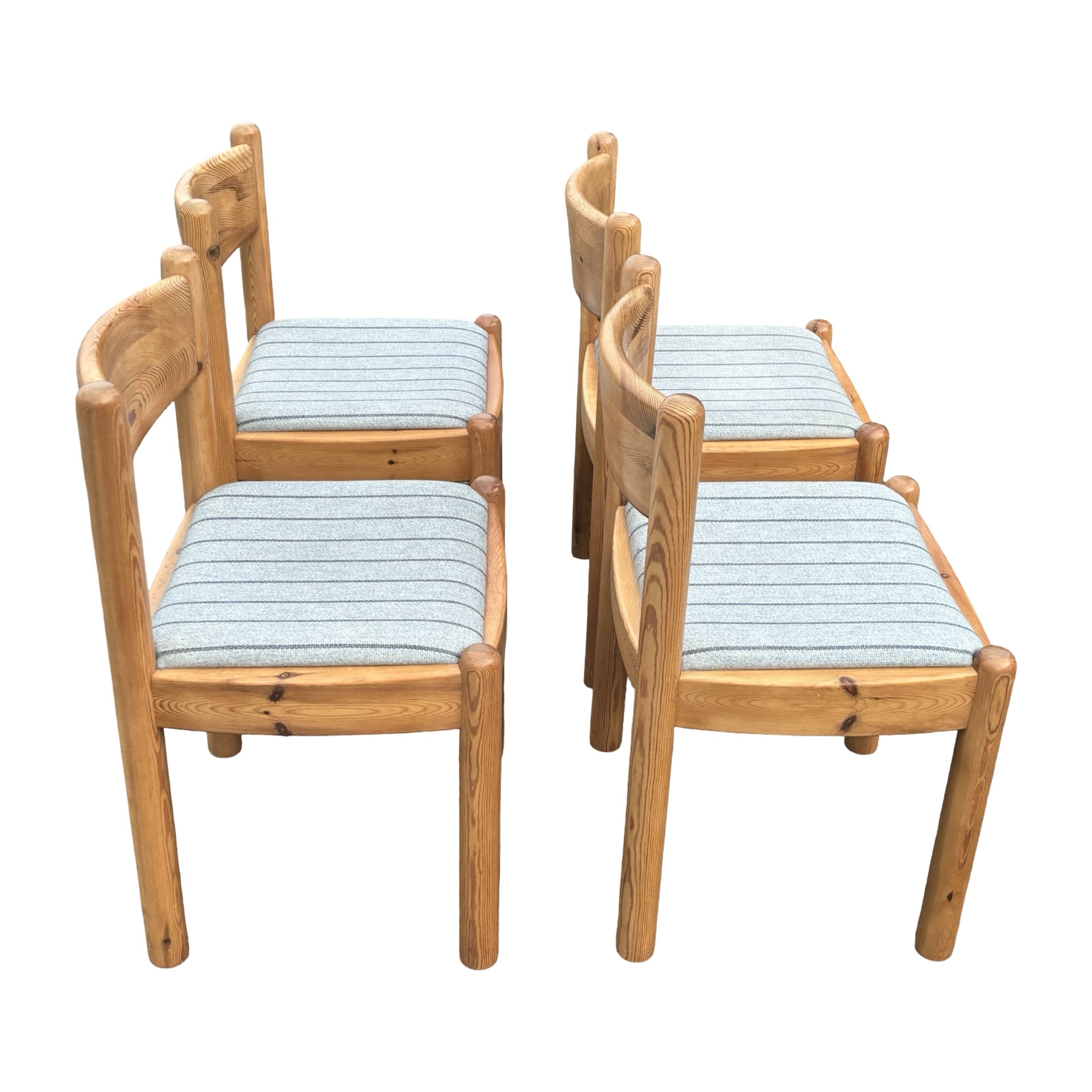Vintage set of four Pinewood dining chairs Denmark