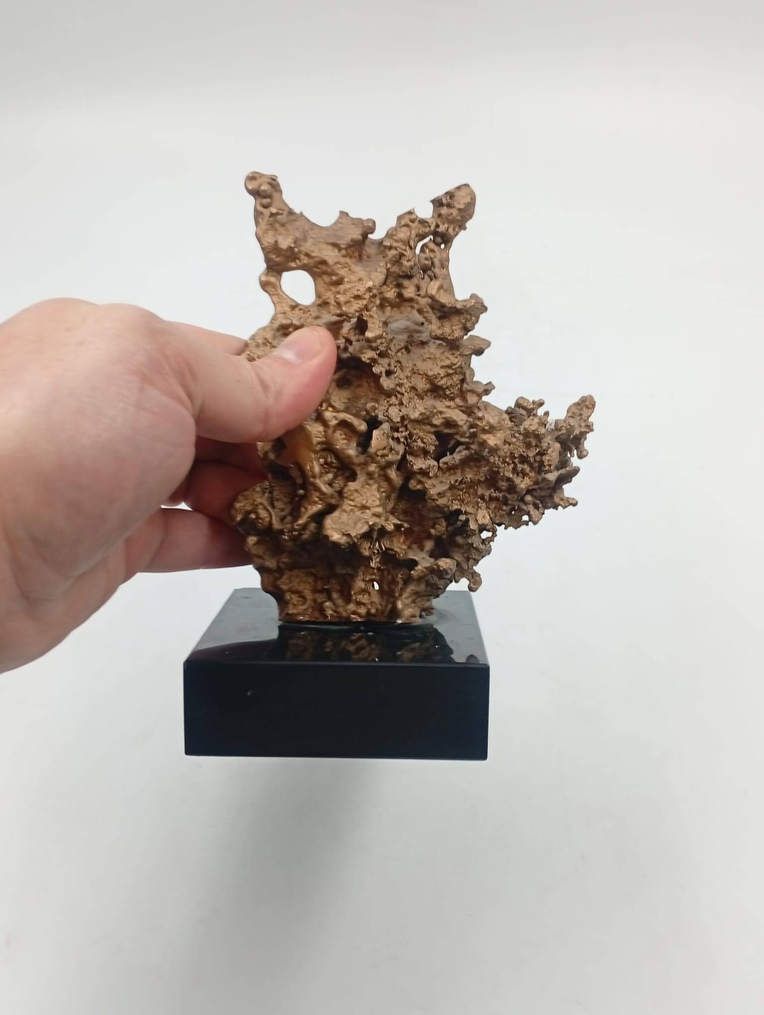 Organic Sculpture Brutalist Modernist Midcentury Gilded Bronze Casting