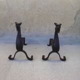 Pair of phantasmagorical chenets