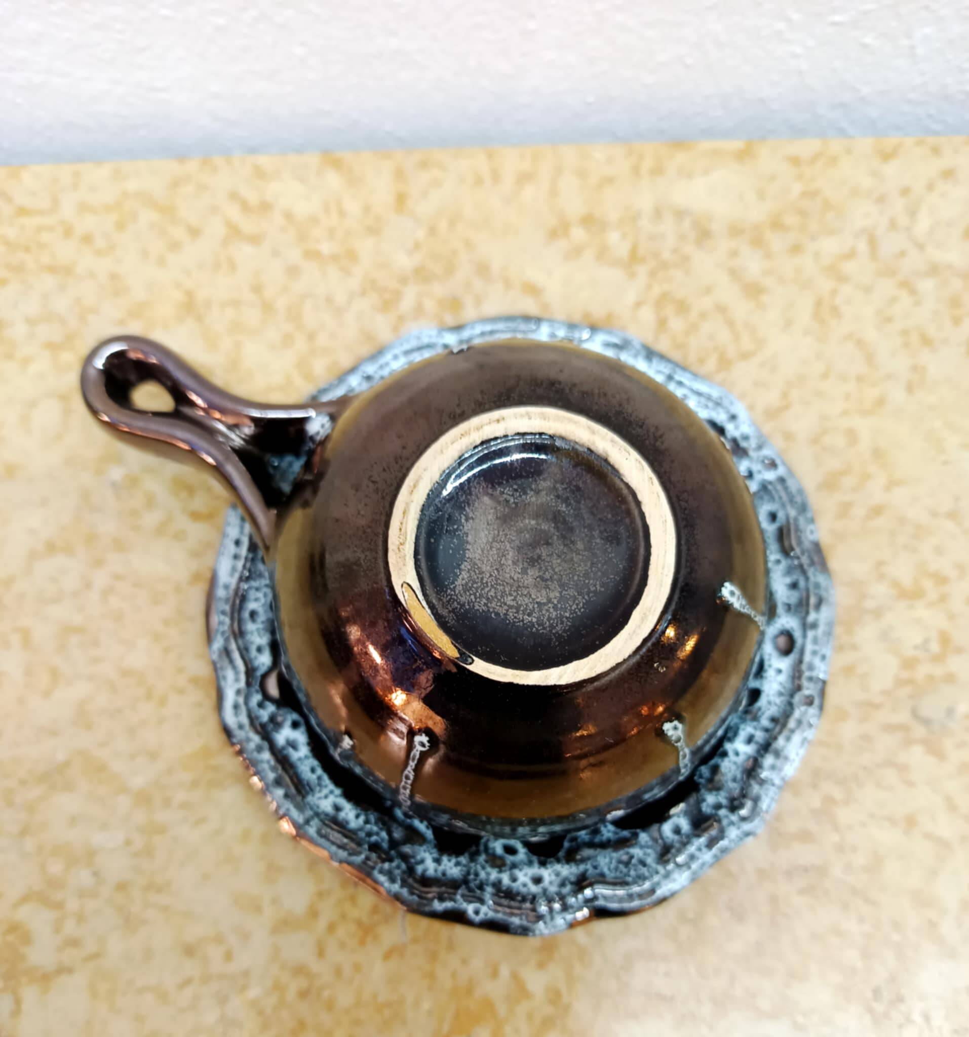 Six vintage Sars Poteries coffee cups, 1960