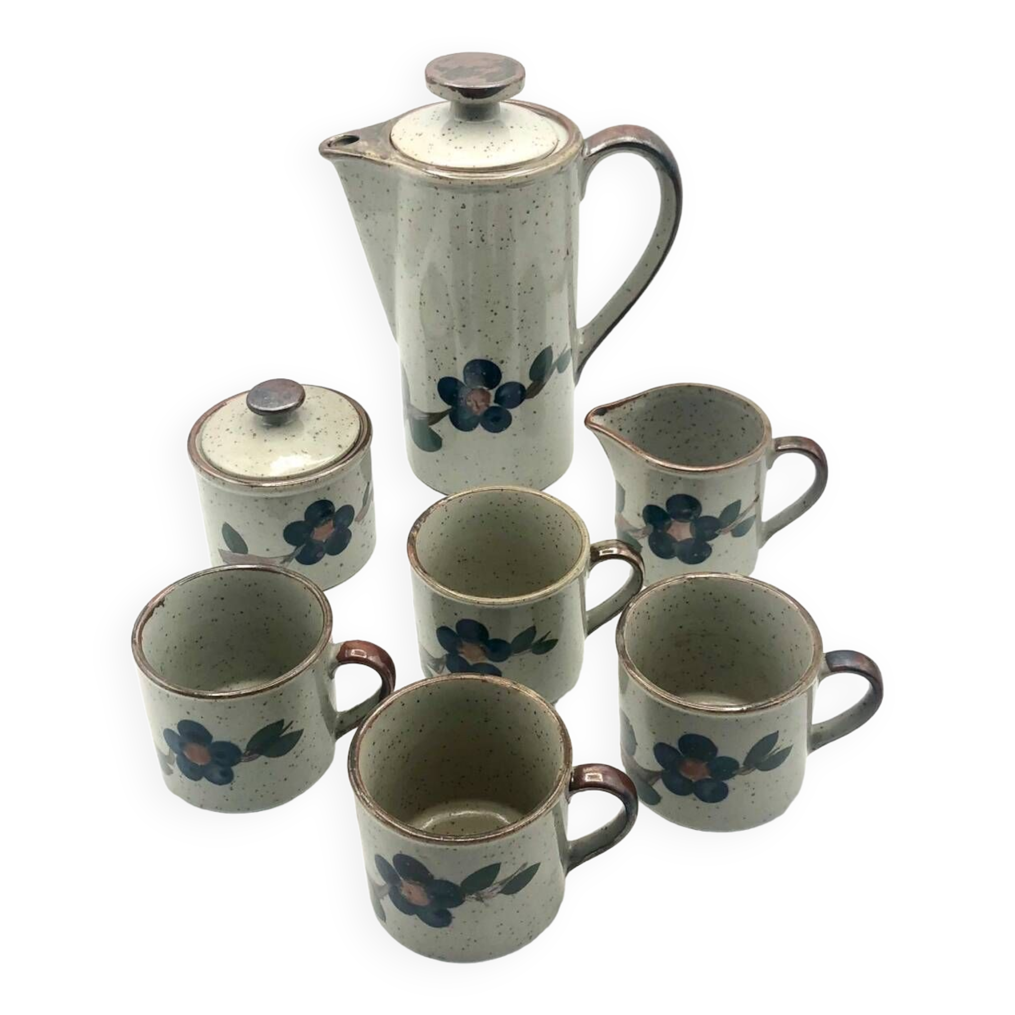 Enamelled stoneware coffee tea service