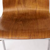 1 sur 4 chaises empilables vintage en teck et métal des années 1970, Allemagne