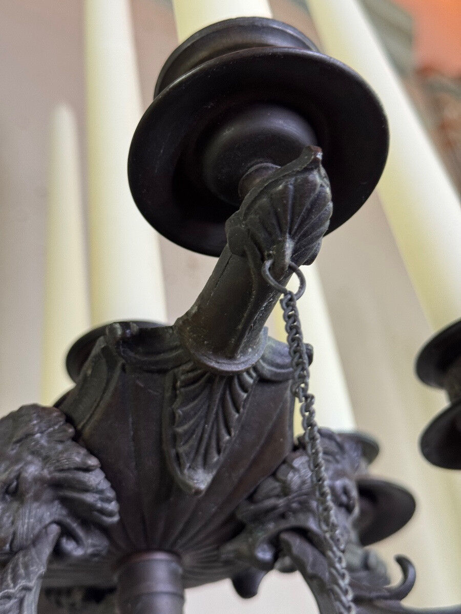 Pair of large bronze candelabras in the Antique style, circa 1880