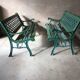 Old cast iron and wood garden bench