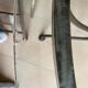 Wrought iron and glass table 4 chairs