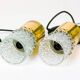 Brass and bubble glass pendant lights by veb narva, 1970s
