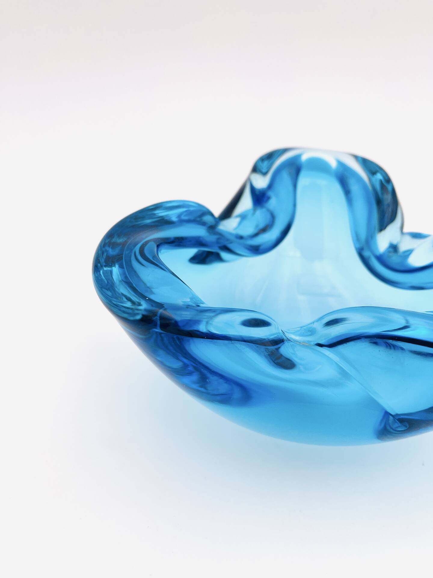 Murano Glass Pocket Vase Flavio Poli Sommerso Blue Aquamarine
