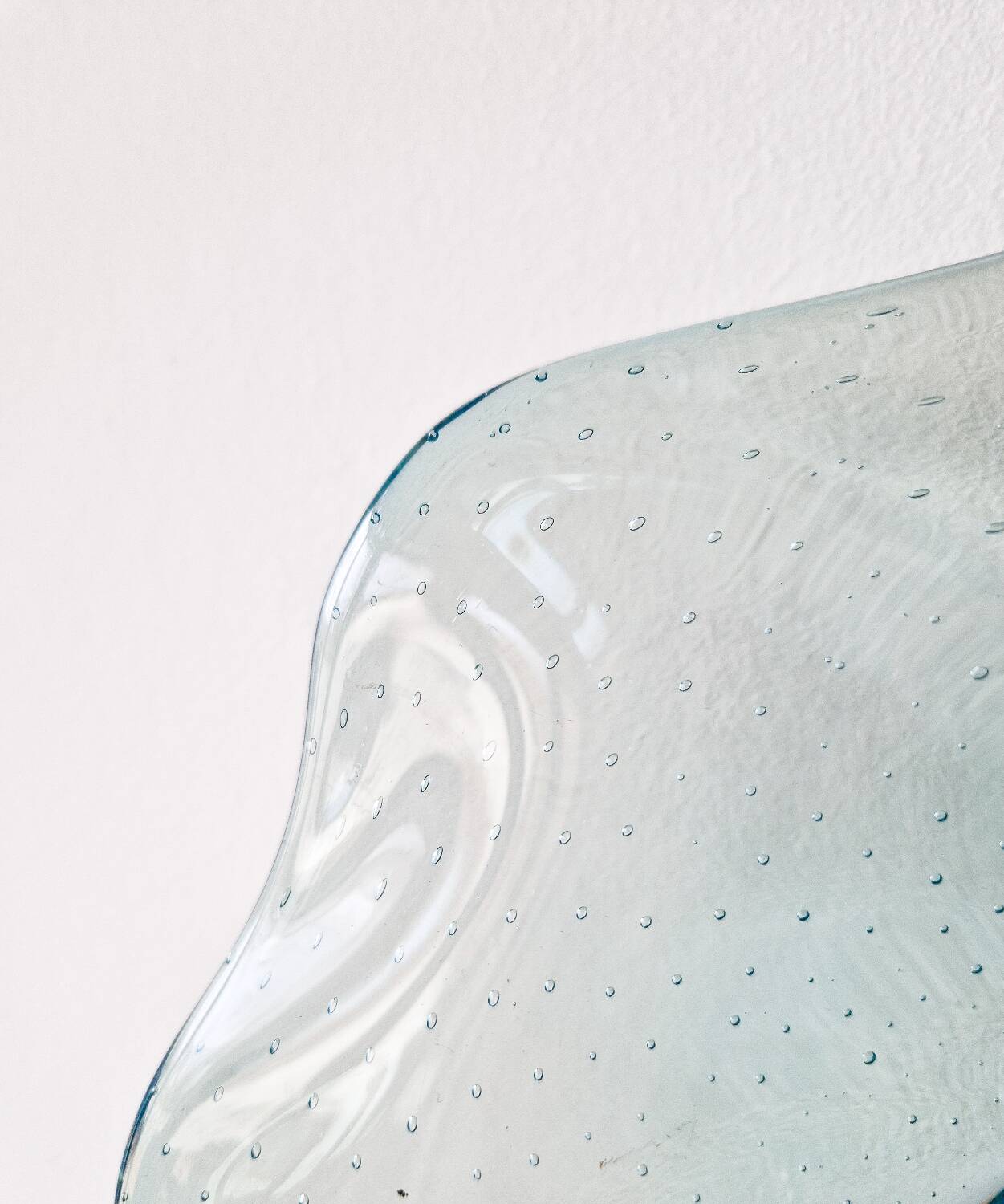 Vintage handcrafted Bullicante sky blue glass empty pocket