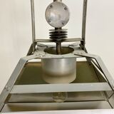 Silver industrial ceiling lamp, 1970s