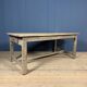 French farmhouse dining table with pine top and oak base