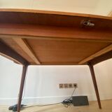 Table années 60 formica et teck extensible 6 à 8 personnes