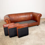 Vintage leather 3 seater sofa