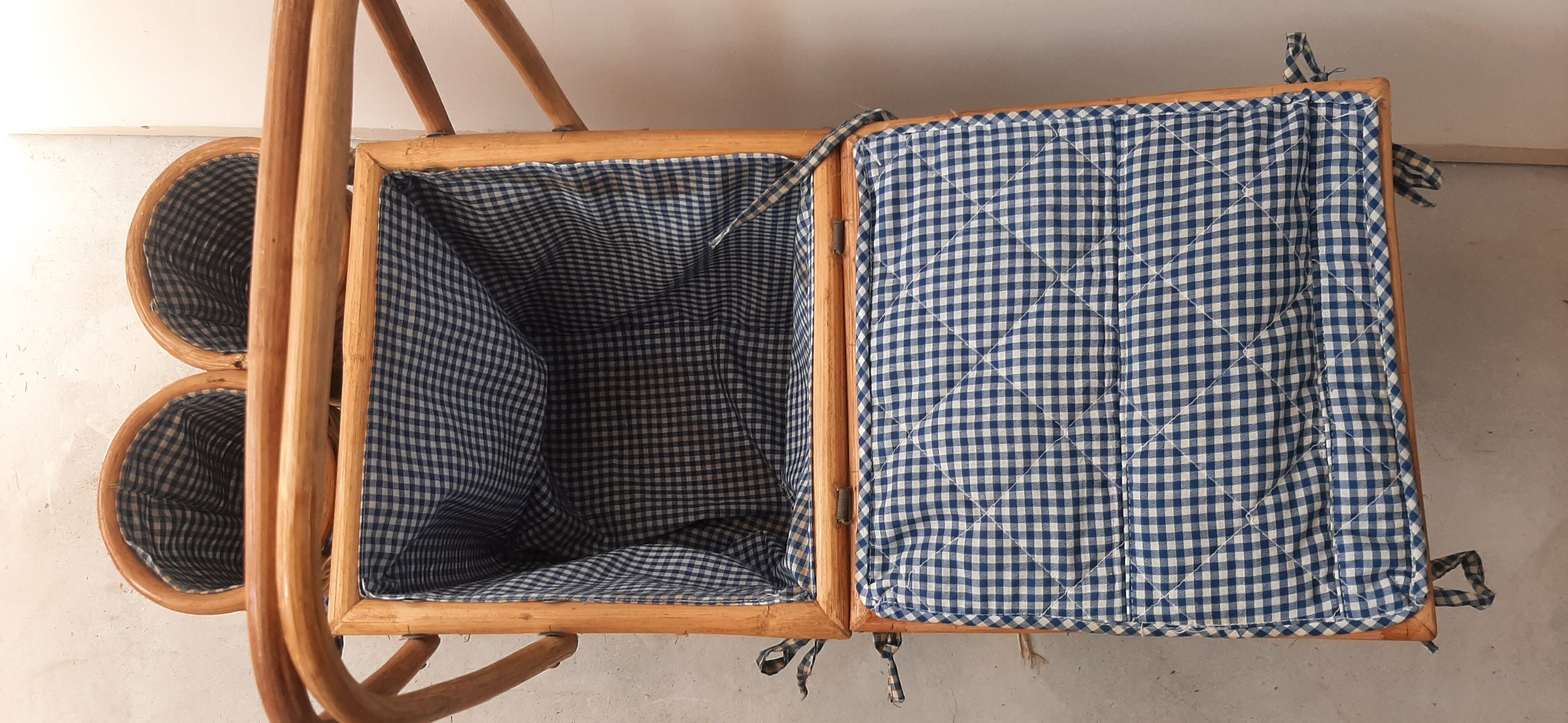 Vintage rattan picnic basket