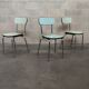 Lot de 3 chaises en formica chrome et vert clair