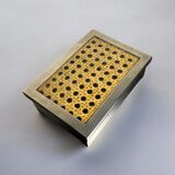 Lucite & rattan chromed vanity box, Christian Dior style, 1970s