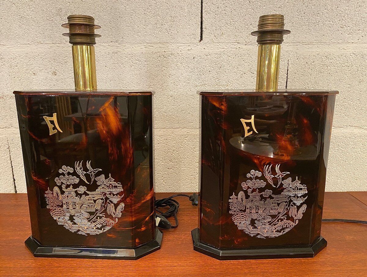 Pair of table lamps Éric Maville, Circa 70