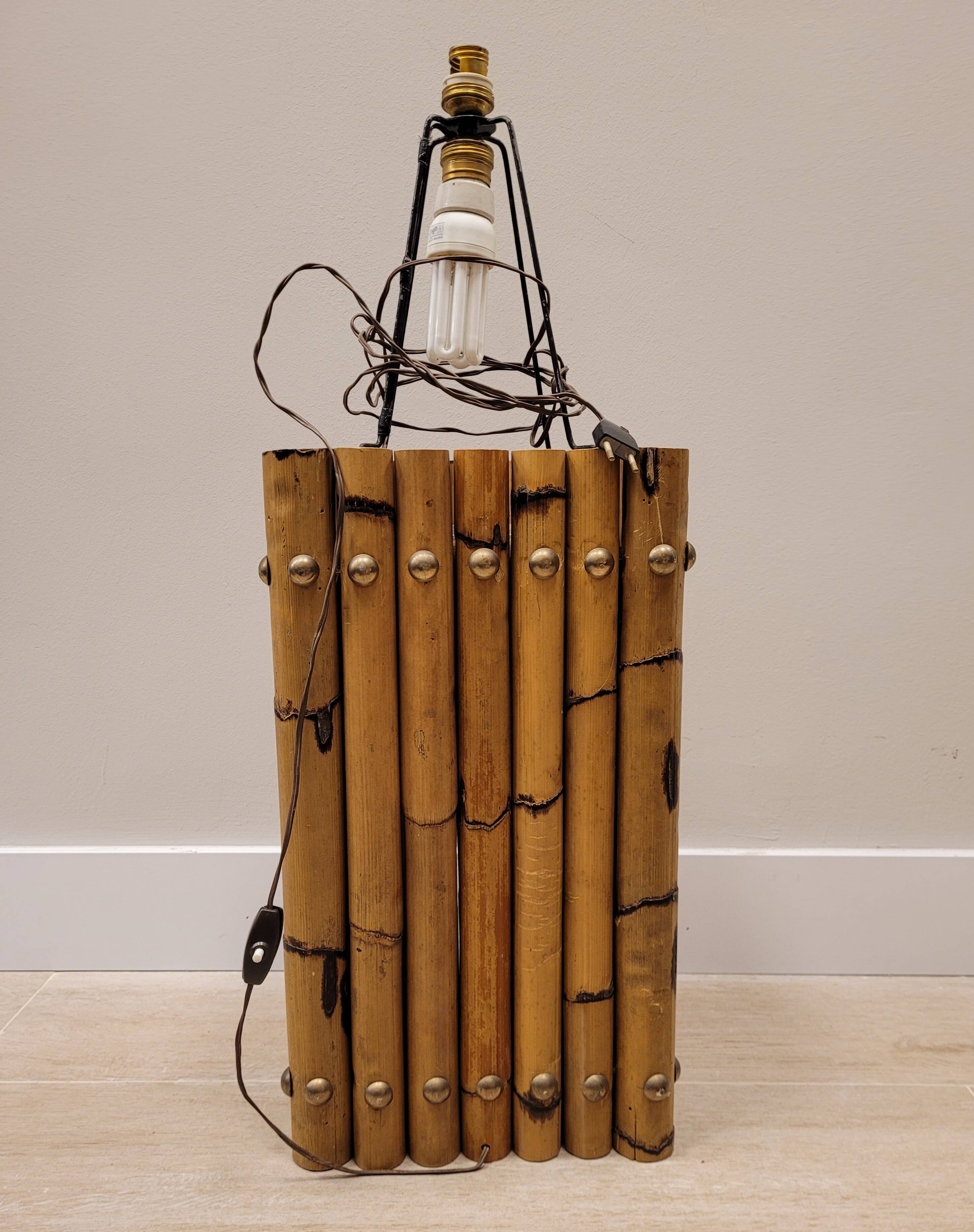 Natural bamboo lamp, 70's – Italia