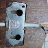 Pair of vintage Philips wood and opaline wall lamps