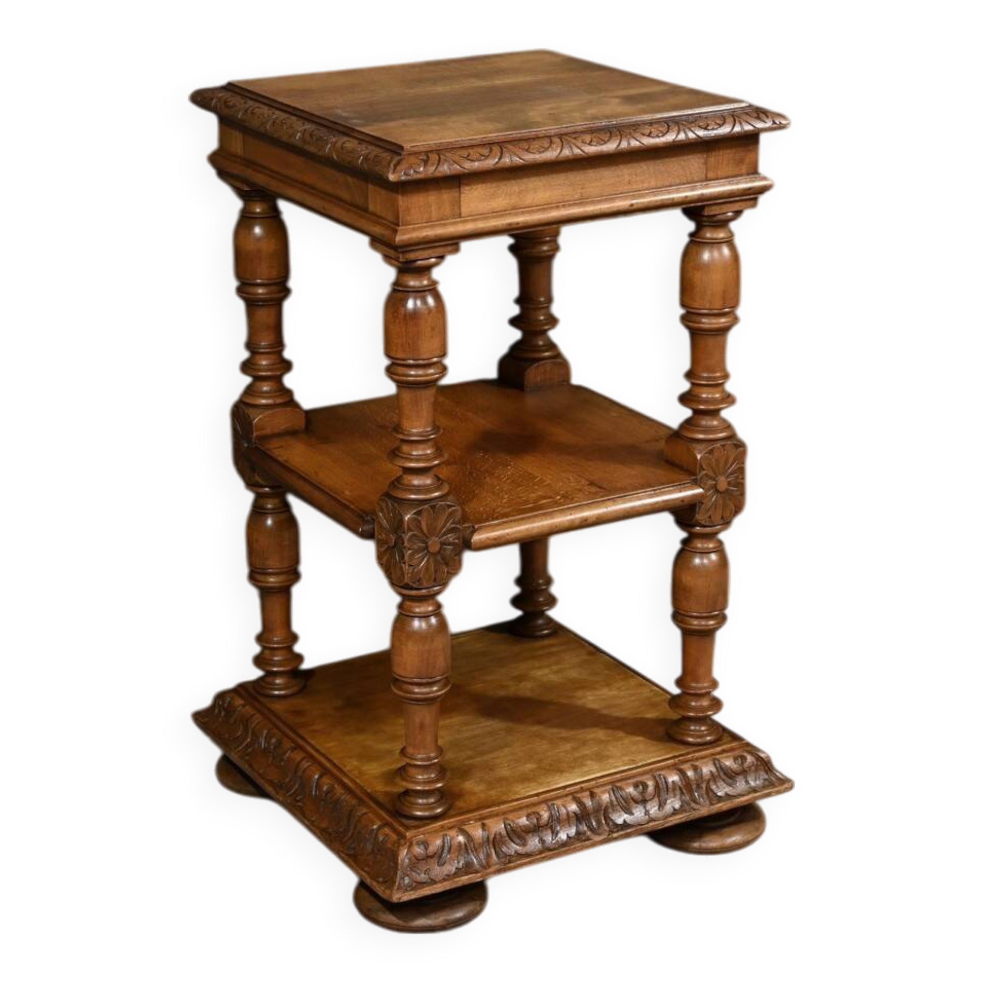 Small Solid Walnut Coffee Table, Louis-Philippe Style – Late 19th Century