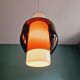 Scandinavian double pendant light in white opaline and amethyst glass, 1960s