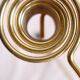 Pair of Vintage Rockabilly Style Gold Brass Spiral Tripod Candlestick Holders