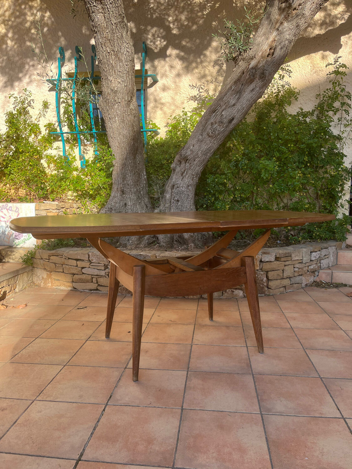 Coffee table with sirca system in oak from the 50s