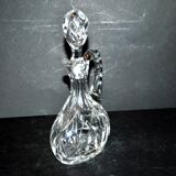 Carafe cannette aiguière liqueur / huile en cristal de Bohème taillé H18cm