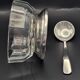 Art Deco thick crystal/glass bowl, silver-plated metal pedestal.