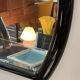 Large black lacquered mirror in 80s style