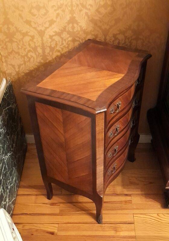 Chiffonnier marqueté ancien 4 tiroirs 56 x 36 H 71