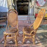 Pair of rattan chairs circa 1960