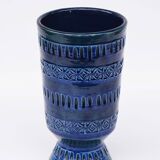 Cendrier bleu Rimini Bitossi Aldo Londi du milieu du siècle peint en bleu-vert