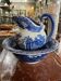 Blue and white stoneware jug and bowl Victoria Ware