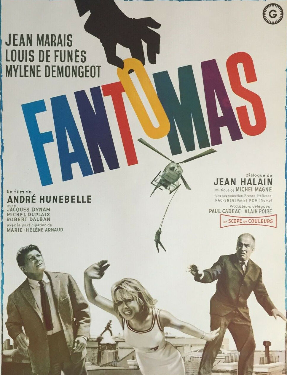 Original movie poster "Fantomas" Louis de Funes 37x55cm 1964