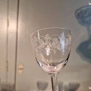 7 white wine/port glasses ART NOUVEAU - floral decoration - Baccarat Fine 19