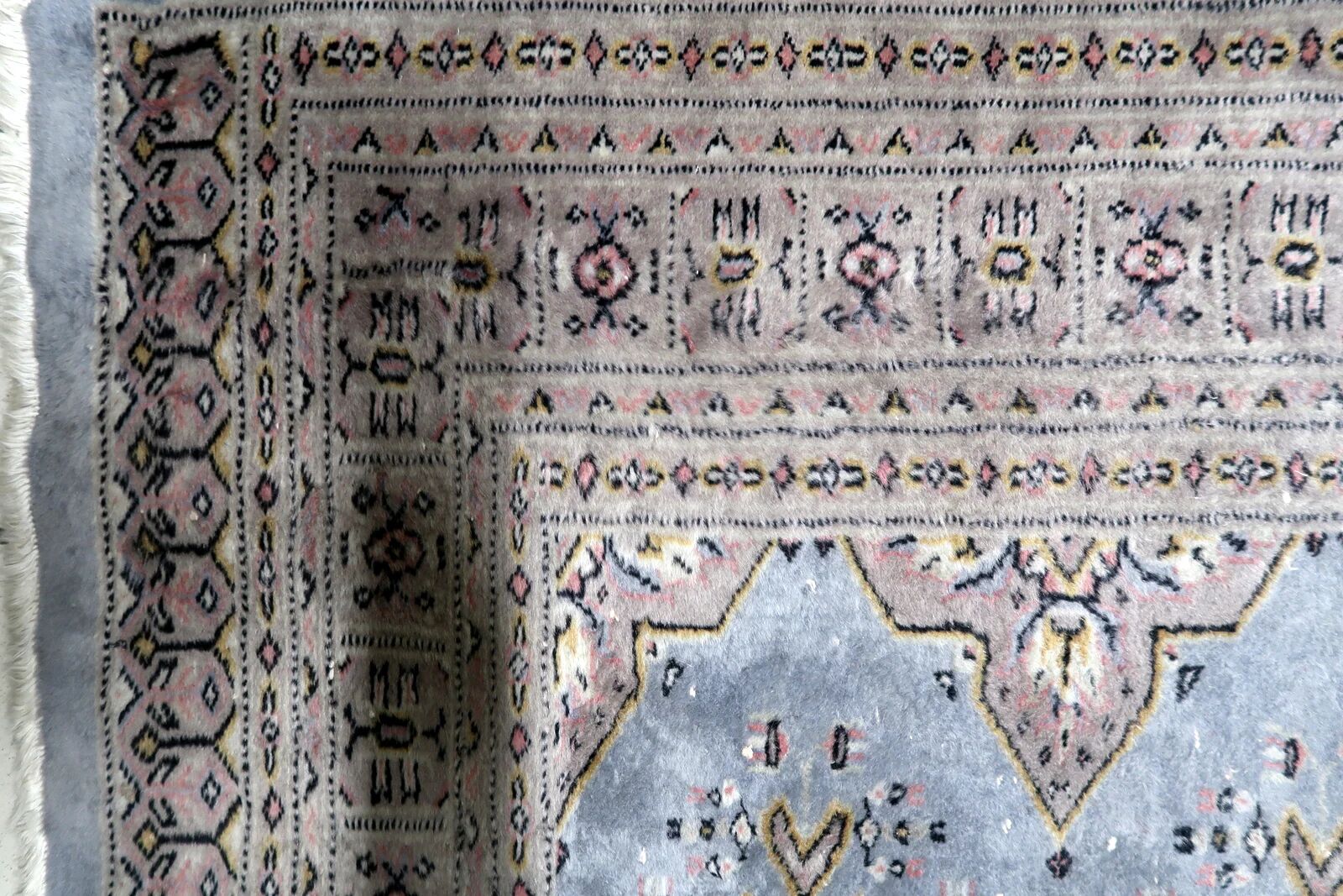 Vintage Uzbek Bukhara handmade rug 95 cm x 147 cm 1950s