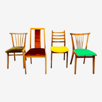 Four vintage dining chairs